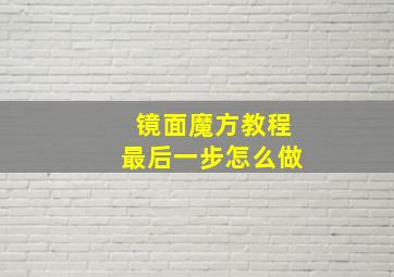 镜面魔方教程最后一步怎么做