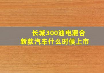 长城300油电混合新款汽车什么时候上市