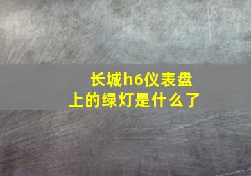 长城h6仪表盘上的绿灯是什么了