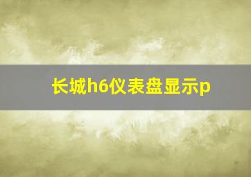 长城h6仪表盘显示p