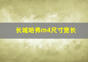 长城哈弗m4尺寸宽长