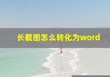 长截图怎么转化为word