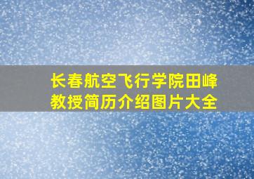 长春航空飞行学院田峰教授简历介绍图片大全