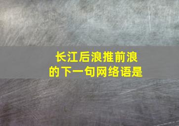 长江后浪推前浪的下一句网络语是