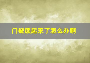 门被锁起来了怎么办啊