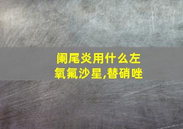 阑尾炎用什么左氧氟沙星,替硝唑