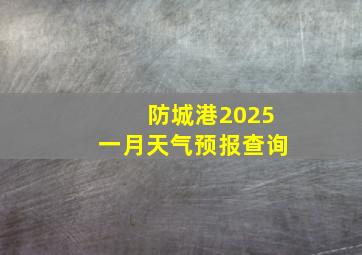 防城港2025一月天气预报查询