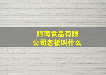 阿南食品有限公司老板叫什么