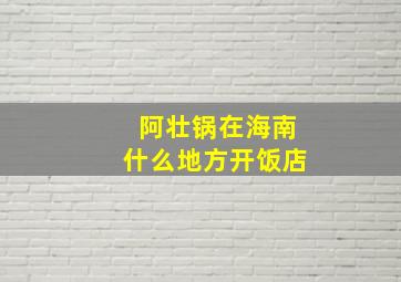 阿壮锅在海南什么地方开饭店