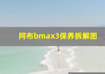 阿布bmax3保养拆解图