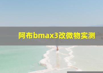 阿布bmax3改微物实测