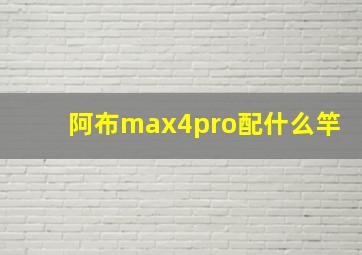 阿布max4pro配什么竿