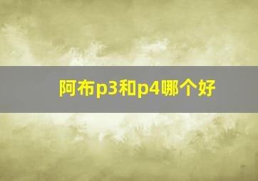 阿布p3和p4哪个好