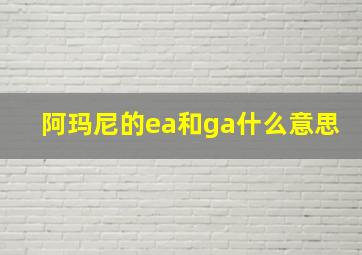 阿玛尼的ea和ga什么意思