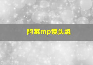 阿莱mp镜头组