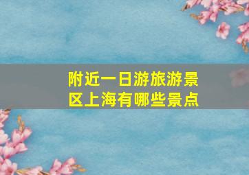 附近一日游旅游景区上海有哪些景点