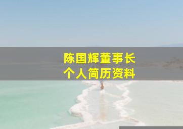 陈国辉董事长个人简历资料