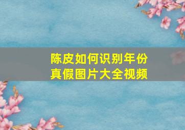 陈皮如何识别年份真假图片大全视频