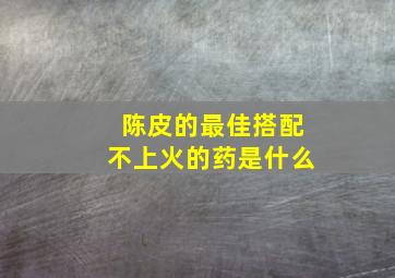 陈皮的最佳搭配不上火的药是什么