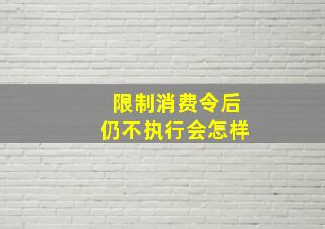 限制消费令后仍不执行会怎样