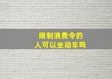 限制消费令的人可以坐动车吗