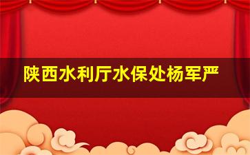 陕西水利厅水保处杨军严