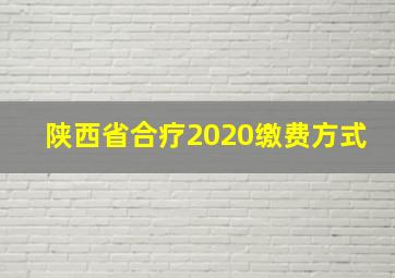 陕西省合疗2020缴费方式