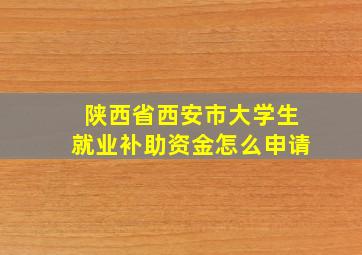 陕西省西安市大学生就业补助资金怎么申请