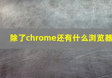 除了chrome还有什么浏览器