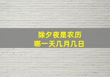 除夕夜是农历哪一天几月几日