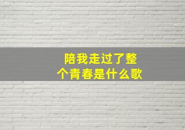 陪我走过了整个青春是什么歌