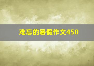 难忘的暑假作文450