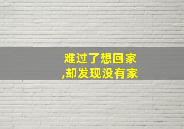 难过了想回家,却发现没有家