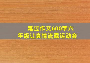 难过作文600字六年级让真情流露运动会