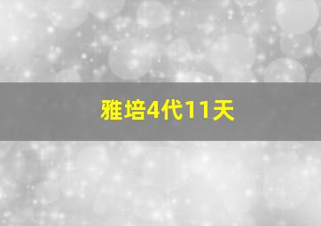 雅培4代11天