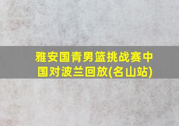 雅安国青男篮挑战赛中国对波兰回放(名山站)