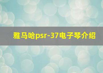 雅马哈psr-37电子琴介绍