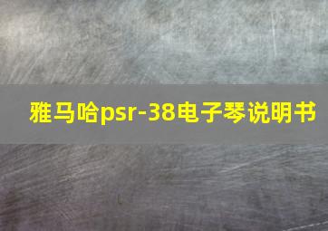 雅马哈psr-38电子琴说明书