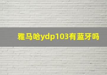 雅马哈ydp103有蓝牙吗