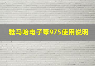 雅马哈电子琴975使用说明