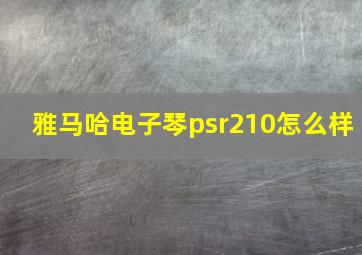 雅马哈电子琴psr210怎么样