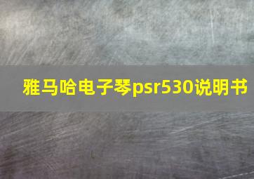 雅马哈电子琴psr530说明书