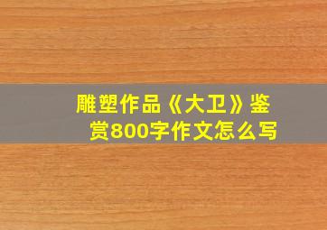 雕塑作品《大卫》鉴赏800字作文怎么写