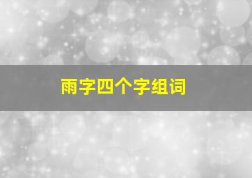 雨字四个字组词