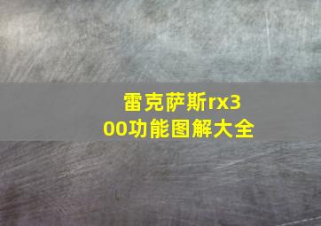 雷克萨斯rx300功能图解大全