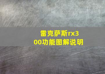 雷克萨斯rx300功能图解说明