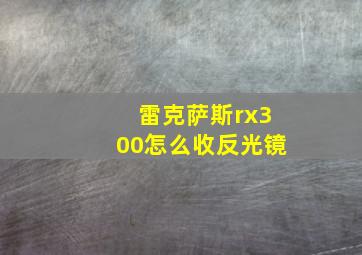 雷克萨斯rx300怎么收反光镜