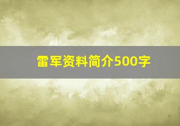 雷军资料简介500字