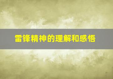 雷锋精神的理解和感悟