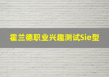 霍兰德职业兴趣测试Sie型